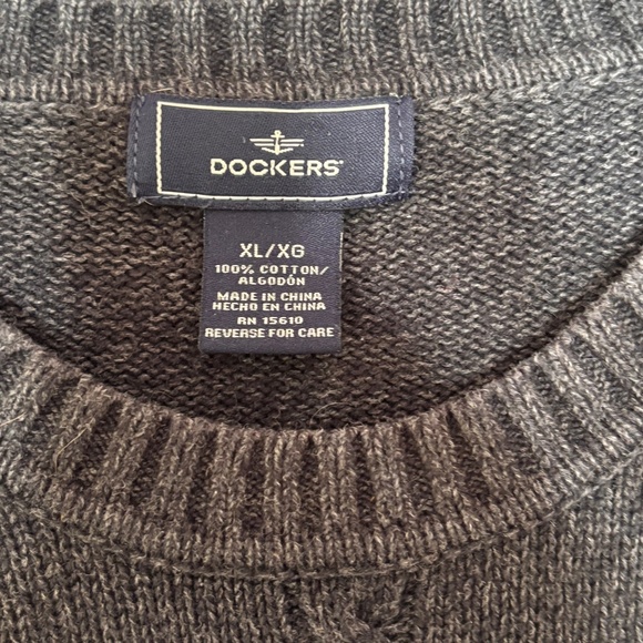 Dockers' 100% Cotton men's crew neck dark grey sweater size XL - Picture 9 of 13